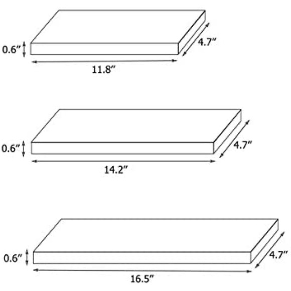 Wall Mounted Wooden Shelf Storage Rectangular Floating Shelves White Set of 3 - Picture 5 of 8